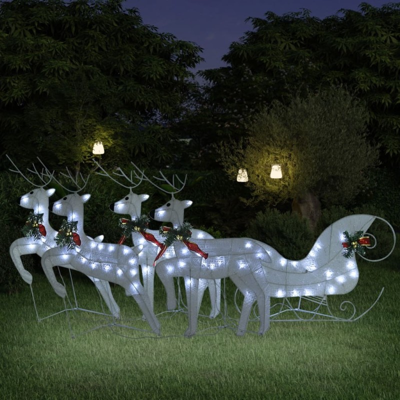 Décoration de Noël Renne et traîneau 100 LED extérieur blanc 636128636128