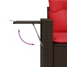 Ensemble de canapé de jardin 8 pcs avec coussins marron résine tressée 636129636129
