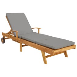 Chaise longue avec coussin 100% Polyester Teck Solide 636132636132
