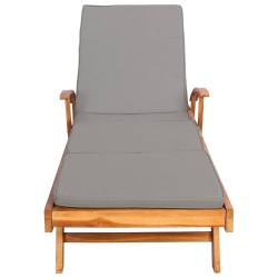 Chaise longue avec coussin 100% Polyester Teck Solide 636132636132