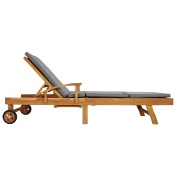 Chaise longue avec coussin 100% Polyester Teck Solide 636132636132