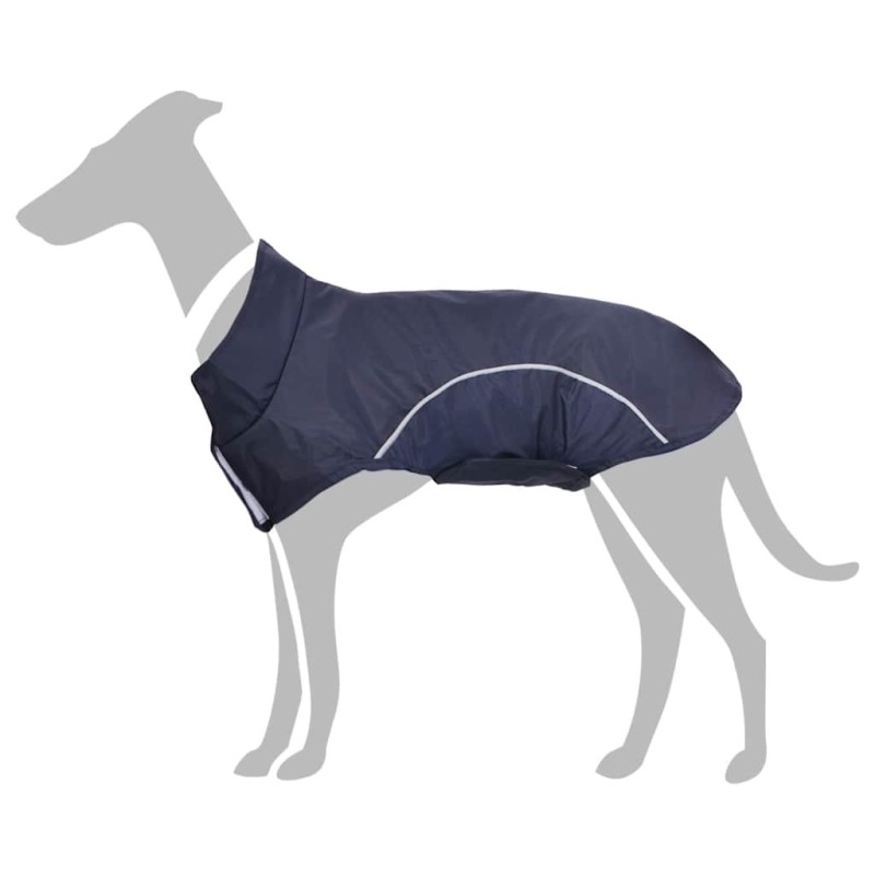 Imperméable pour chien avec bandes réfléchissantes polyester bleu marine taille XS 636133636133