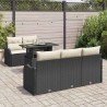 Ensemble de canapé de jardin 6 pcs Noir et Crème polyrotin 636135636135