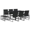 Ensemble à manger de jardin 11 pcs noir textilène 636136636136