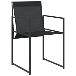 Ensemble à manger de jardin 11 pcs noir textilène 636136636136