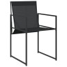 Ensemble à manger de jardin 11 pcs noir textilène 636136636136