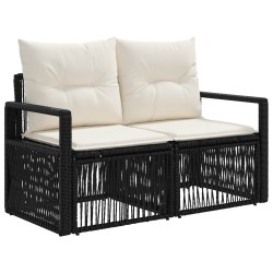 Ensemble de canapé de jardin 6 pcs Noir polyrotin 636139636139
