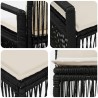 Ensemble de canapé de jardin 6 pcs Noir polyrotin 636139636139