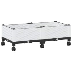 Jardinière avec Roues Blanc 80 x 40 x 33 cm PP 636140636140