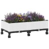 Jardinière avec Roues Blanc 80 x 40 x 33 cm PP 636140636140