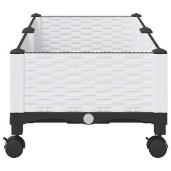 Jardinière avec Roues Blanc 80 x 40 x 33 cm PP 636140636140