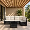 Ensemble de canapé de jardin 6 pcs Noir polyrotin 636141636141