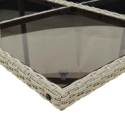 Ensemble à manger de jardin 11pcs avec coussins gris poly rotin 636143636143
