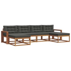 Ensemble de canapés d'extérieur 6 pcs Naturel et Anthracite 636146636146