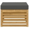Pouf d'Extérieur Bois d'Acacia Massif Blanc 636147636147
