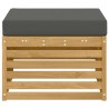 Pouf d'Extérieur Bois d'Acacia Massif Blanc 636147636147