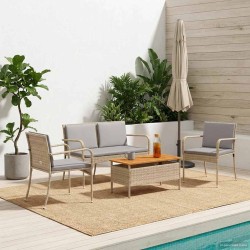 Ensemble de jardin avec coussin acier 636150636150