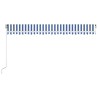 Auvent manuel rétractable avec LED 500x350 cm Bleu et blanc 636151636151
