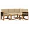 Ensemble de canapés d'extérieur 4 pcs Naturel et Beige 636152636152