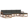 Ensemble de canapés d'extérieur 6 pcs Naturel et Anthracite 636155636155