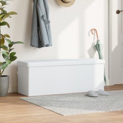 Banc de rangement pliable blanc PVC 636156636156