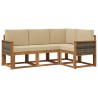 Ensemble de canapés d'extérieur 4 pcs Naturel et Beige 636157636157
