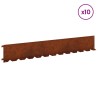 Bordure de Pelouse 10 pcs 102 x 15 x 4 cm Acier Rouillé 636160636160