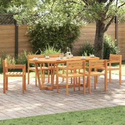 Ensemble de salle à manger de jardin 7 pcs en bois massif d'acacia 636164636164