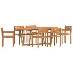 Ensemble de salle à manger de jardin 7 pcs en bois massif d'acacia 636164636164