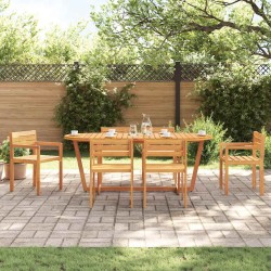 Ensemble de salle à manger de jardin 7 pcs en bois massif d'acacia 636164636164