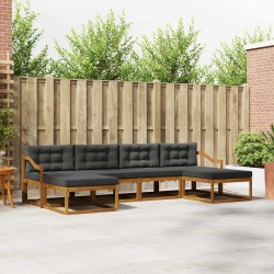 Ensemble de canapés d'extérieur 6 pcs Naturel et Anthracite 636165636165
