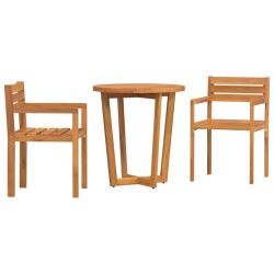 Ensemble de salle à manger de jardin 3 pcs en bois massif d'acacia 636166636166