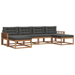 Ensemble de canapés d'extérieur 6 pcs Naturel et Anthracite 636167636167