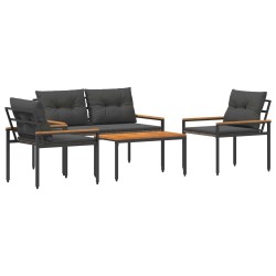 Ensemble de meubles d'extérieur 4 pcs Gris foncé polyrotin 636168636168