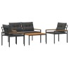 Ensemble de meubles d'extérieur 4 pcs Gris foncé polyrotin 636168636168