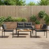 Ensemble de meubles d'extérieur 4 pcs Gris foncé polyrotin 636168636168