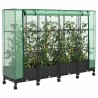 Jardinière de jardin avec couverture de serre et roues 4 pc PP 636169636169