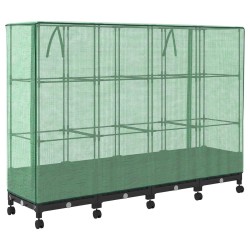 Jardinière de jardin avec couverture de serre et roues 4 pc PP 636169636169