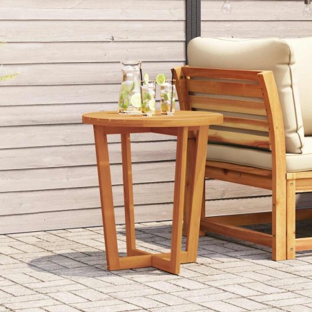 Table d'appoint de jardin ronde Ø70x75 cm en bois massif d'acacia 636177636177