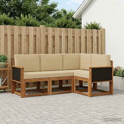 Ensemble de canapés d'extérieur 4 pcs Naturel et Beige 636185636185