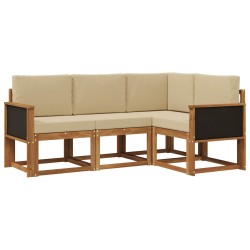 Ensemble de canapés d'extérieur 4 pcs Naturel et Beige 636185636185