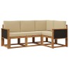 Ensemble de canapés d'extérieur 4 pcs Naturel et Beige 636185636185