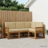 Ensemble de canapés d'extérieur 4 pcs Naturel et Beige 636189636189
