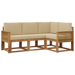 Ensemble de canapés d'extérieur 4 pcs Naturel et Beige 636189636189