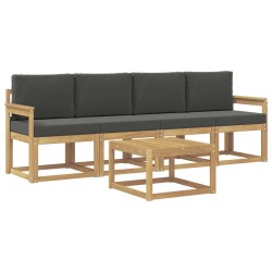 Ensemble de canapés d'extérieur 5 pcs Blanc et anthracite 636195636195