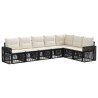Ensemble de canapé de jardin 7 pcs Noir et blanc crème 636196636196