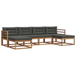 Ensemble de canapés d'extérieur 6 pcs Naturel et Anthracite 636198636198
