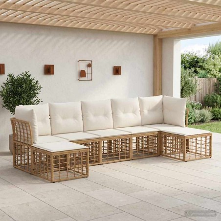 Ensemble de canapés d'extérieur Naturel Polyester 636199636199