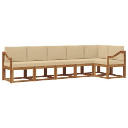 Ensemble de canapés d'extérieur 6 pcs Naturel et Beige 636202636202