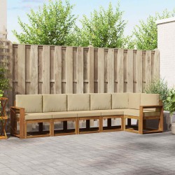 Ensemble de canapés d'extérieur 6 pcs Naturel et Beige 636203636203